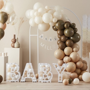 Arco di palloncini Taupe, Marrone e Avorio - Decorazione Natura e Bohémien - Bellefete.ch 2