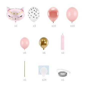 Rosa Katzenballon-Set 2