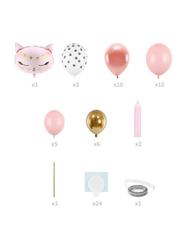 Rosa Katzenballon-Set