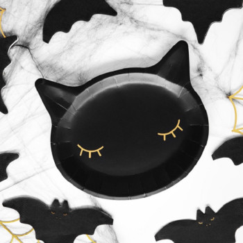 Piatti per feste a forma di Gatto Nero per compleanno bambino, motivi divertenti e decorativi 2