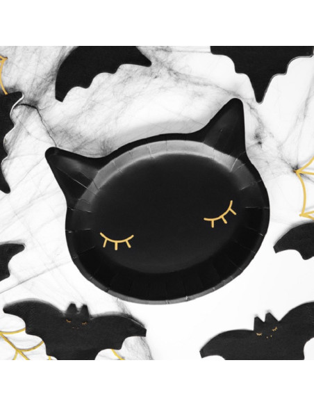 Piatti per feste a forma di gatto nero - Compleanno per bambini | BelleFete.ch