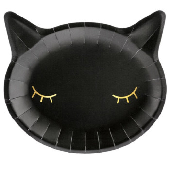 Partyteller in Form einer schwarzen Katze für Kindergeburtstag, lustige und dekorative Motive