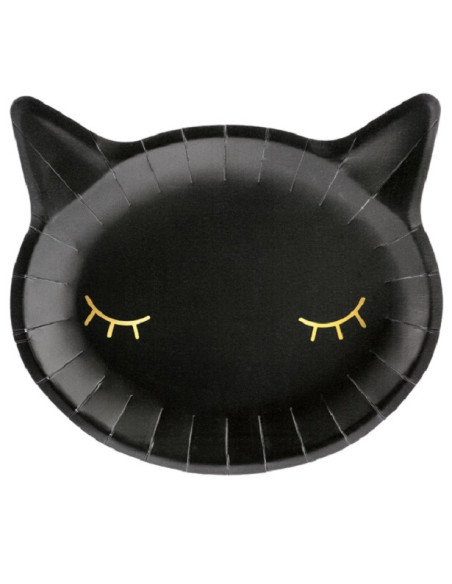 Partyteller in Form einer schwarzen Katze für Kindergeburtstag, lustige und dekorative Motive