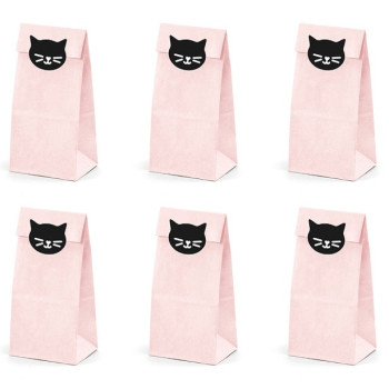 Borse regalo Gatto Rosa e Nero per compleanno bambino, motivi gatto