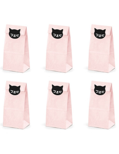 Sacs en papier Chat Rose