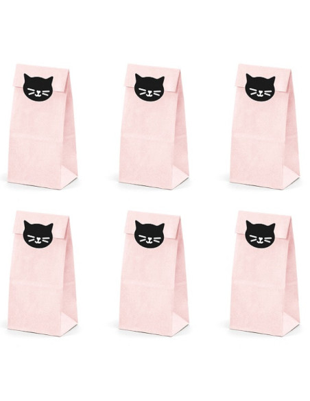 Borse regalo Gatto Rosa e Nero per compleanno bambino, motivi gatto