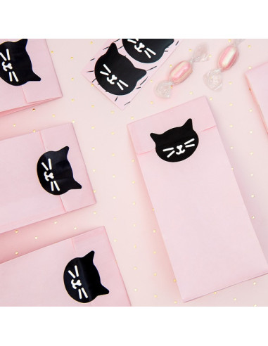 Sacs de fête Chat Rose et Noir - Anniversaire Enfant | BelleFete.ch