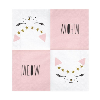 Tovaglioli da festa Gatto Rosa per compleanno bambino, motivi colorati e tema gatto rosa 2