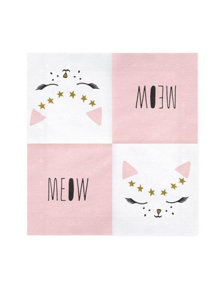 Pink Cat Party Servietten - Kindergeburtstag | BelleFete.ch
