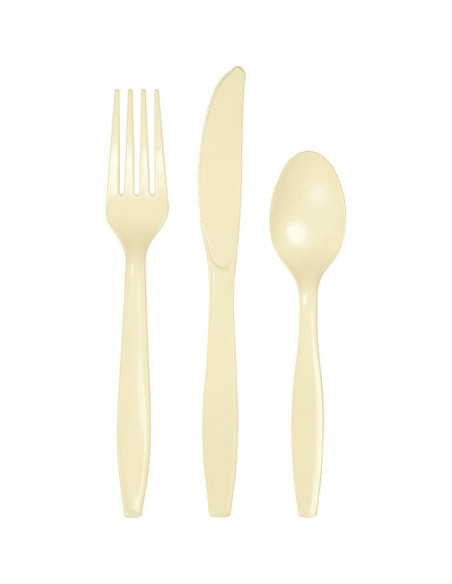 Plastikbesteck Elfenbein - Einweggeschirr - Bellefete.ch - Schweiz