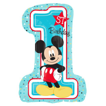 Grand ballon 1er Anniversaire Mickey Mouse - Déco Anniversaire Enfant - Bellefete.ch