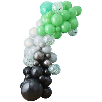 Arco per palloncini nero, verde e grigio 2