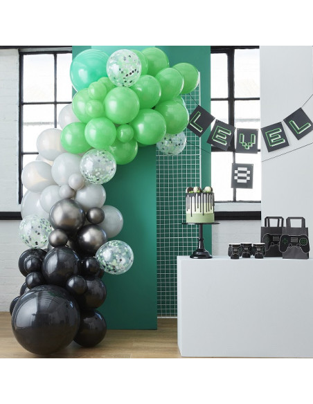 Arco di Palloni Tema Gaming – Nero, Verde e Grigio per Party Videogiochi - Bellefete.ch