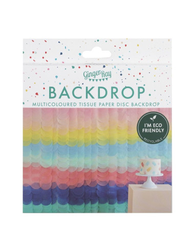 Toile de fond de fête en papier de soie Arc-en-ciel - Backdrop de fête