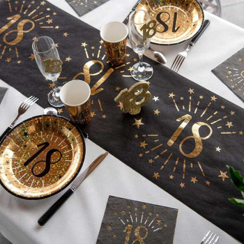 Chemin de table 60 ans Noir et Or 2