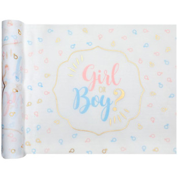 Tischläufer für Baby Shower Mädchen oder Junge - Gender Reveal - Enthüllungsparty - Bellefete.ch