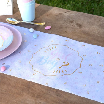 Chemin de table pour Baby Shower Girl or Boy - Gender Reveal - Fête de révelation - Bellefete.ch 2