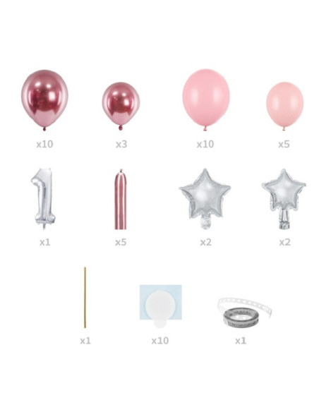 Kit completo di palloncini 1° Compleanno (33 pezzi)