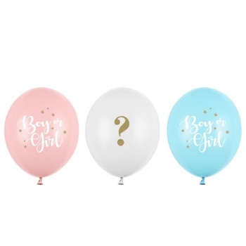 50 Ballons de fête Baby Shower "GIRL ? OR BOY ?" - Gender Reveal - Déco Baby Shower - Bellefete.ch