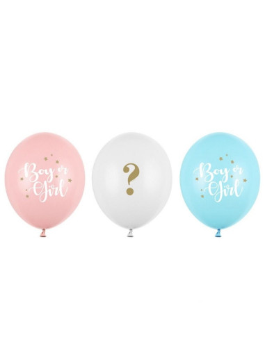 50 Ballons de fête Baby Shower "GIRL ? OR BOY ?" - Gender Reveal - Déco Baby Shower - Bellefete.ch