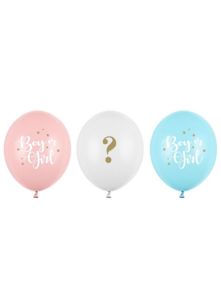 50 Ballons de fête Baby Shower "GIRL ? OR BOY ?" - Gender Reveal - Déco Baby Shower - Bellefete.ch