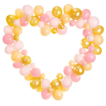 Arche de ballons cœur rose et or (68 pcs) - Kit