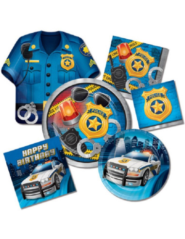 Assiettes Policier en Forme de Chemise - Anniversaire Enfant | BelleFete.ch