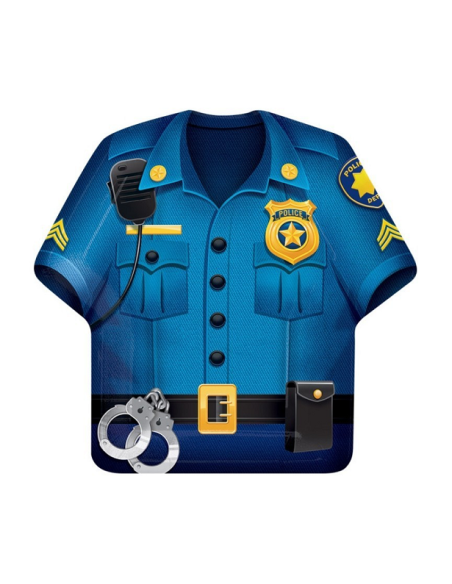 Piatti a forma di camicia da poliziotto per compleanno bambino, decorazione festa Polizia