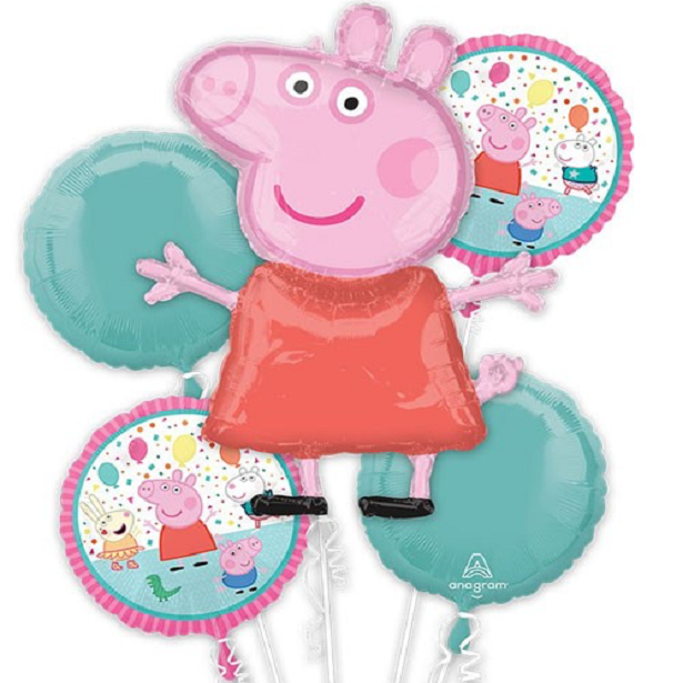 Bouquet di palloncini compleanno Peppa Pig.
