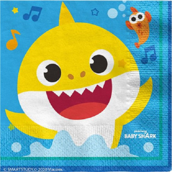 16 Tovaglioli di compleanno Baby Shark - Decorazione della tavola festa per bambini - Bellefete.ch