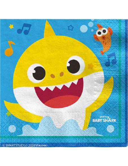 16 Baby Shark Geburtstag Servietten - Tischdekoration Kinderparty - Bellefete.ch