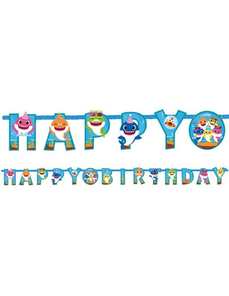Ghirlanda di compleanno Baby Shark - Decorazione per feste per bambini - Bellefete.ch - Più di 50 temi per feste per bambini