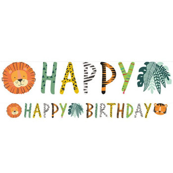 Ghirlanda di compleanno Animali di Safari per bambini, decorazione festiva e colorata