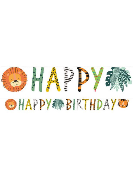 Ghirlanda di compleanno Animali di Safari per bambini, decorazione festiva e colorata