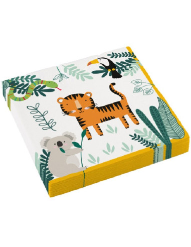Serviettes d’anniversaire Safari - Vaisselle Enfant | BelleFete.ch