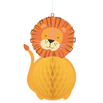 Centrotavola Lion Safari a nido d'ape, adorabile decorazione per compleanno bambino