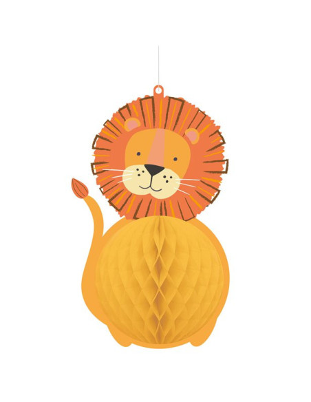 Centre de table Lion Safari en nid d’abeille, décoration adorable pour anniversaire enfant Centre de table Lion Safari en nid d’abeille, décoration adorable pour anniversaire enfant