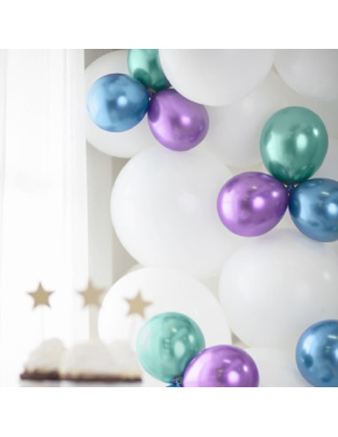 Mini-Spiegelballons Lila - 50 Stück - Partyballons