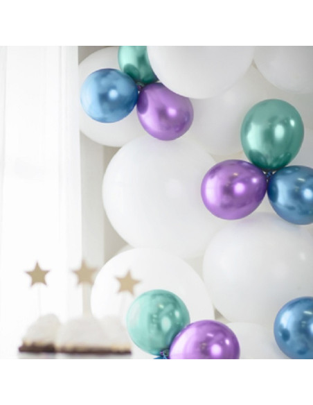 Mini-Spiegelballons Lila - 50 Stück - Partyballons