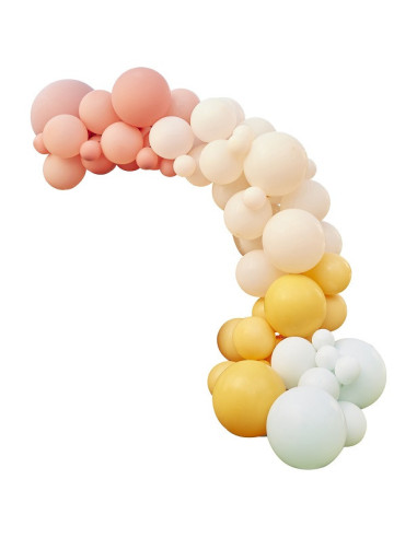 Pastellfarbener Ballonbogen – Pastellfarbene Partydekoration
