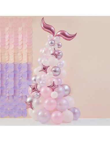 Toile de fond de fête en papier de soie Rose et Lilas - Backdrop de fête