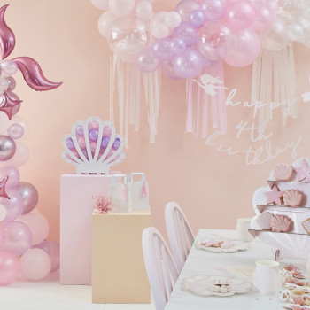 Kit di supporto a mosaico di palloncini a forma di conchiglia - Bellefete.ch - Svizzera - Decorazioni di compleanno Sirena 2