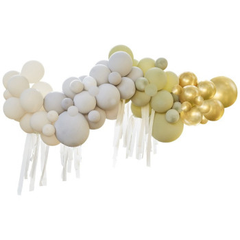 Arco di palloncini Cromato Oro, Crema, Grigio e Verde - Decorazione di festa - Bellefete.ch - Svizzera 2