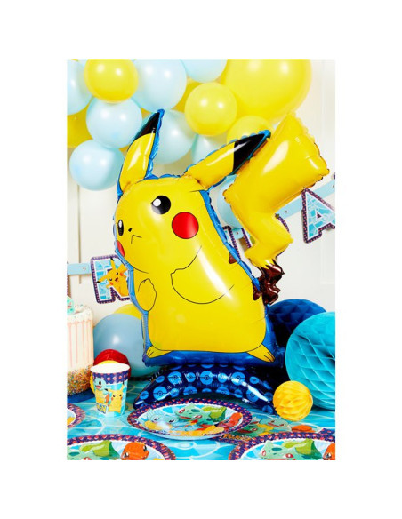 Palloncino per feste a forma di Pikachu in piedi - Decorazione per feste Pokémon Palloncino per feste a forma di Pikachu in piedi - Decorazione per feste Pokémon