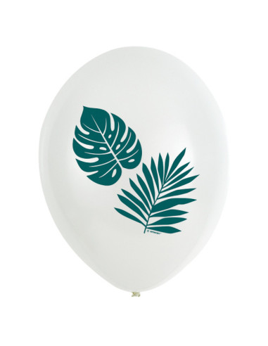 Palloncini in lattice con foglie tropicali