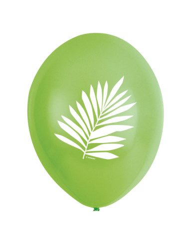 Palloncini in lattice con foglie tropicali