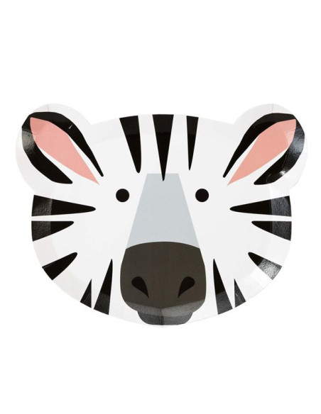 12 Teller in Form von Tierköpfen Tiger und Zebra