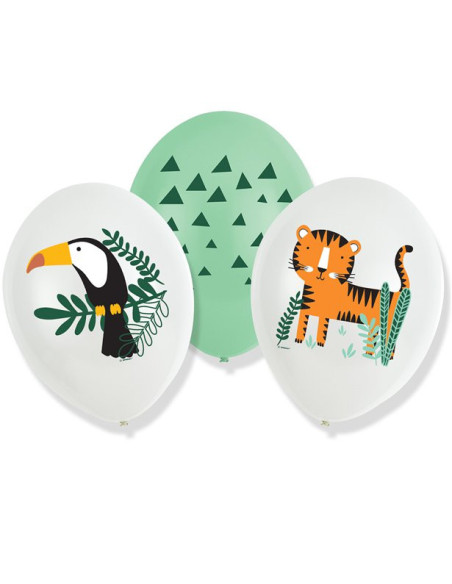 Ballons en latex de fête Safari pour anniversaire enfant, décoration colorée et thème animaux Ballons en latex de fête Safari pour anniversaire enfant, décoration colorée et thème animaux