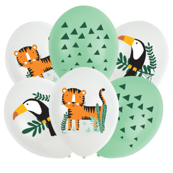 Ballons en latex de fête Safari pour anniversaire enfant, décoration colorée et thème animaux 2