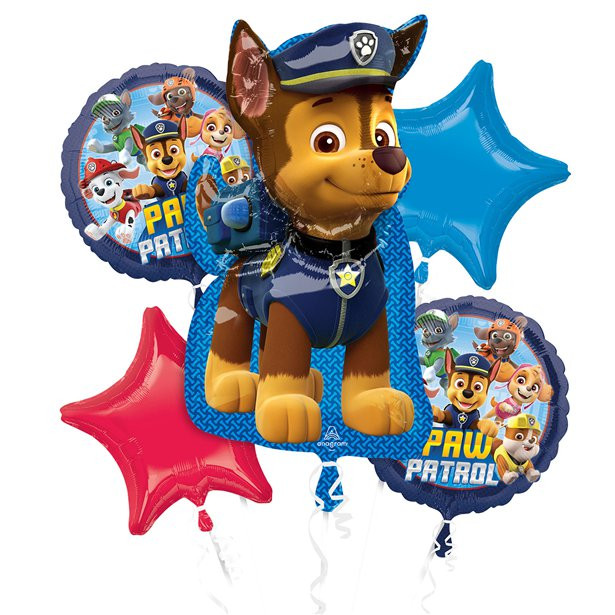 Décoration anniversaire Pat Patrouille : kit ballons 4 ans Chase • La  Boutique Pat Patrouille
